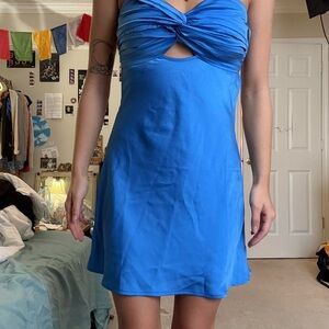 Cotton Candy Strapless Blue Dress